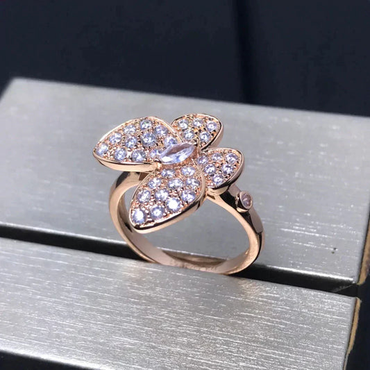 [Dawnora Jewelry]BUTTERFLY PINK GOLD DIAMOND RING