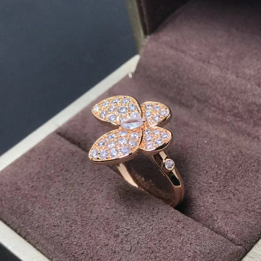 [Dawnora Jewelry]BUTTERFLY PINK GOLD DIAMOND RING