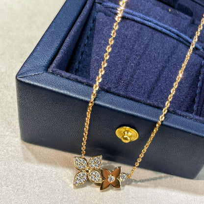 [Dawnora Jewelry]STAR BLOSSOM NECKLACE PINK GOLD DIAMONDS