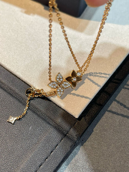 [Dawnora Jewelry]STAR BLOSSOM NECKLACE PINK GOLD DIAMONDS