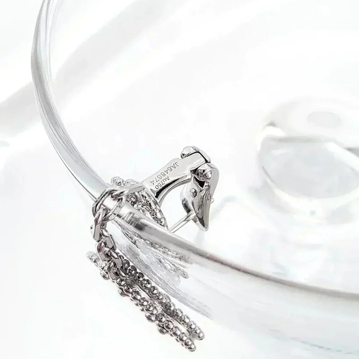 [Dawnora Jewelry]CLOVER 2 MOTIFS  DIAMOND ONYX EARRINGS SILVER