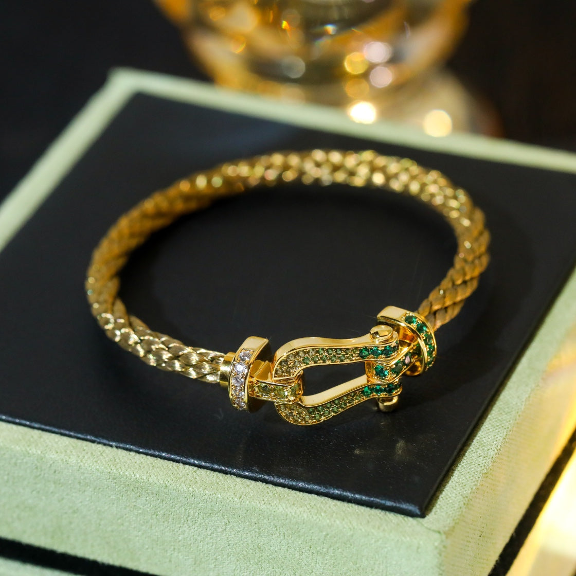 [Dawnora Jewelry]FORCE 10 GOLD GREEN DIAMOND PAVED
