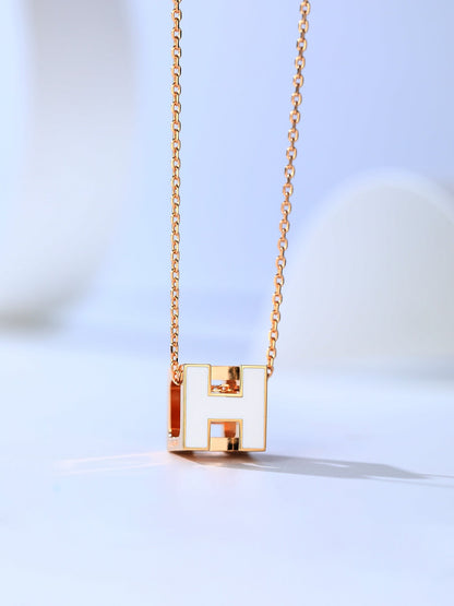 [Dawnora Jewelry]H CAGE PINK GOLD NECKLACE