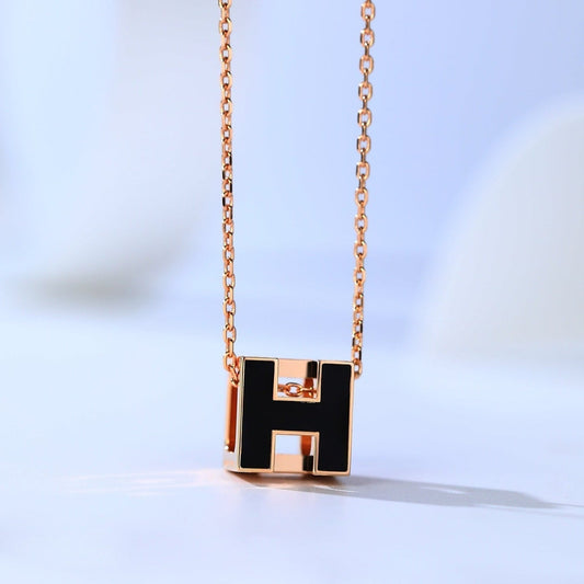 [Dawnora Jewelry]H CAGE PINK GOLD NECKLACE