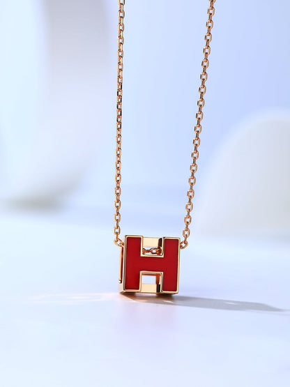 [Dawnora Jewelry]H CAGE PINK GOLD NECKLACE