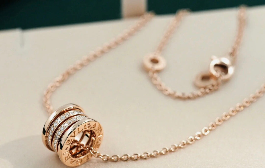 [Dawnora Jewelry]ZERO 1 PINK GOLD DIAMOND NECKLACE