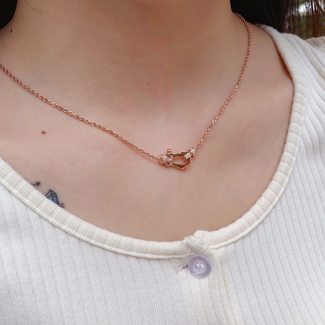 [Dawnora Jewelry]FORCE 10 PINK GOLD DIAMOND NECKLACE