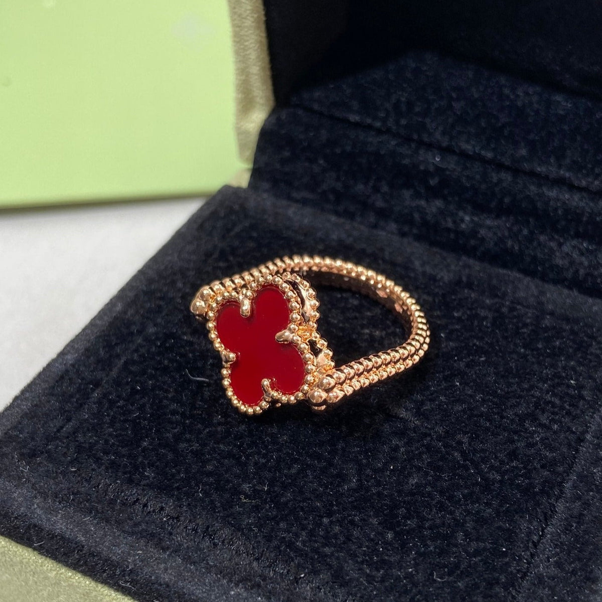 [Dawnora Jewelry]CLOVER RIVERSIBLE ROSE GOLD RING