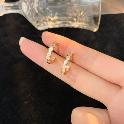 [Dawnora Jewelry]BEE LOVE DIAMOND HOOP EARRINGS