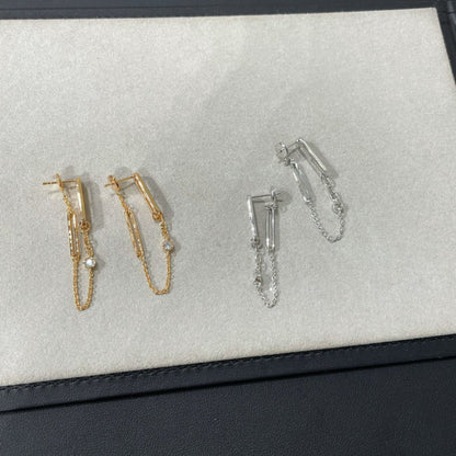 [Dawnora Jewelry]CHAINE CHAOS DIAMOND DROP EARRINGS