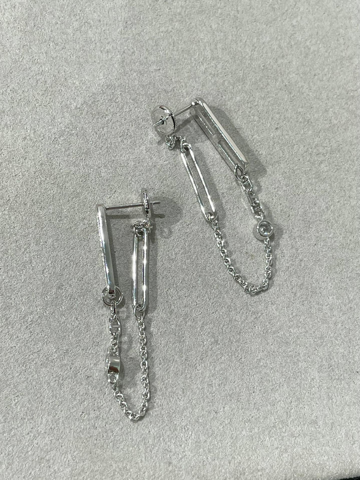 [Dawnora Jewelry]CHAINE CHAOS DIAMOND DROP EARRINGS