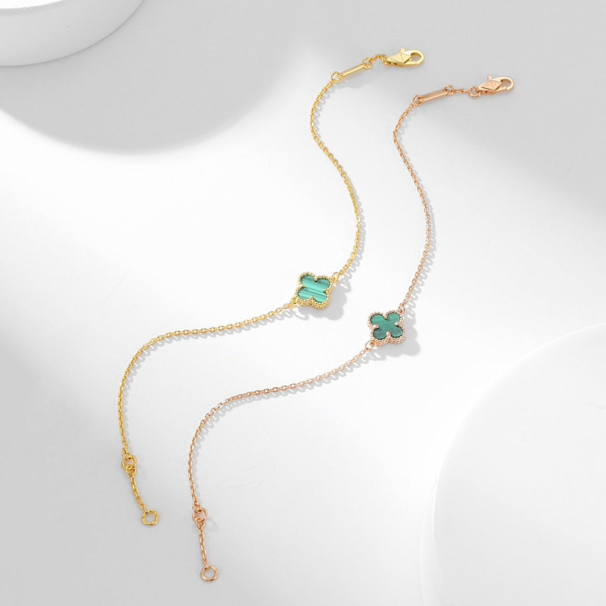 [Dawnora Jewelry]CLOVER BRACELET MALACHITE 1 MOTIF