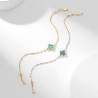 [Dawnora Jewelry]CLOVER BRACELET MALACHITE 1 MOTIF