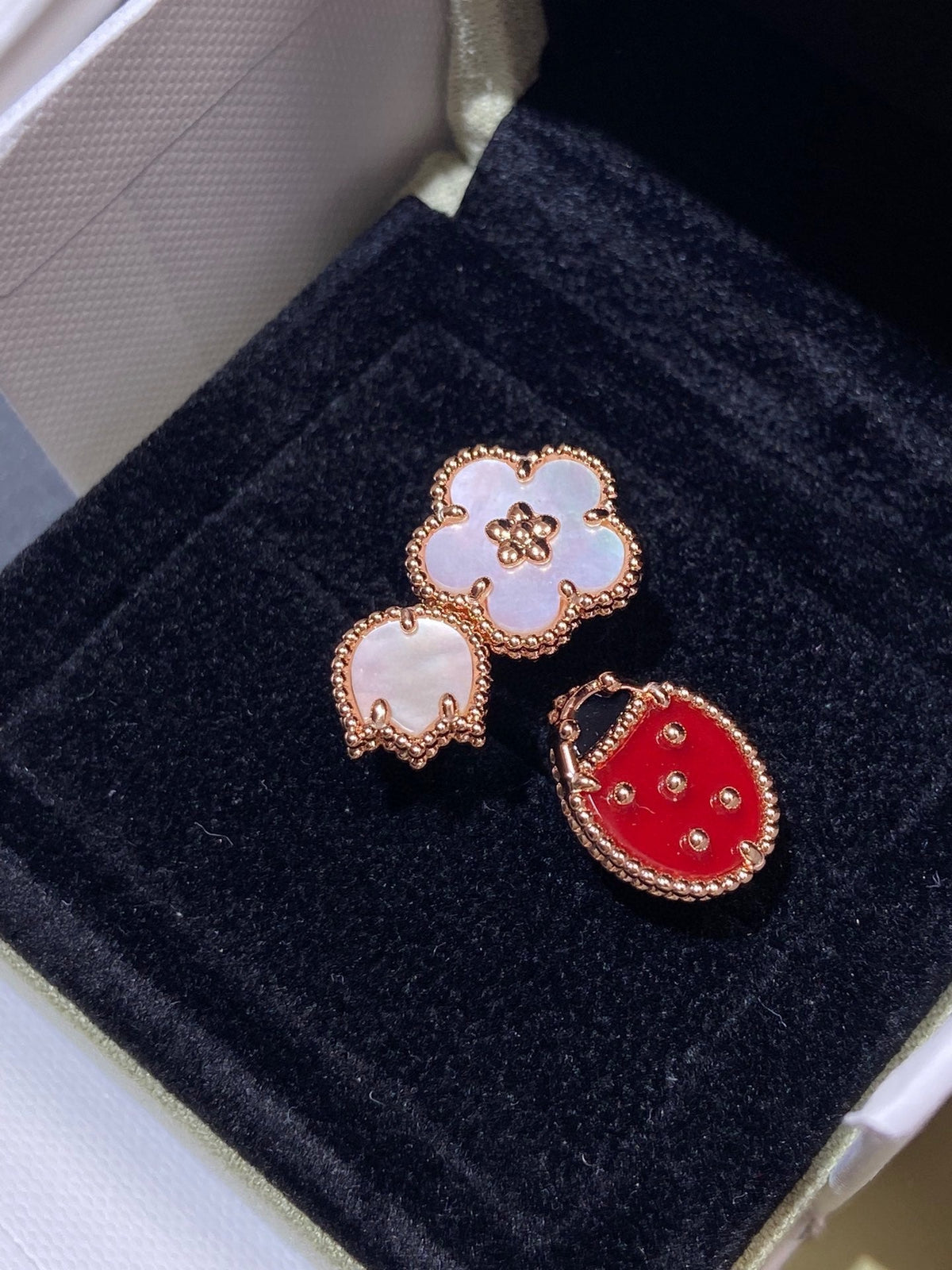 [Dawnora Jewelry]LUCKY 3 MOTIF ROSE GOLD RING