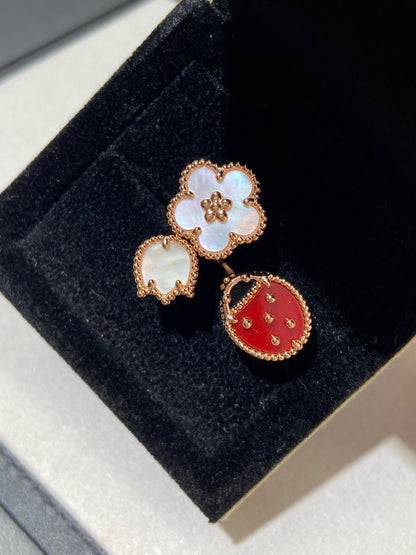 [Dawnora Jewelry]LUCKY 3 MOTIF ROSE GOLD RING