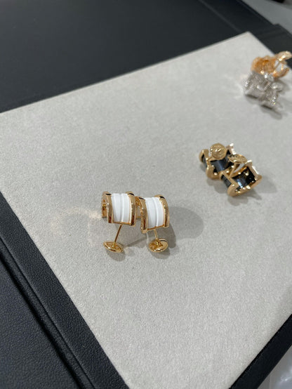 [Dawnora Jewelry]ZERO 1 PINK GOLD CERAMIC EARRINGS