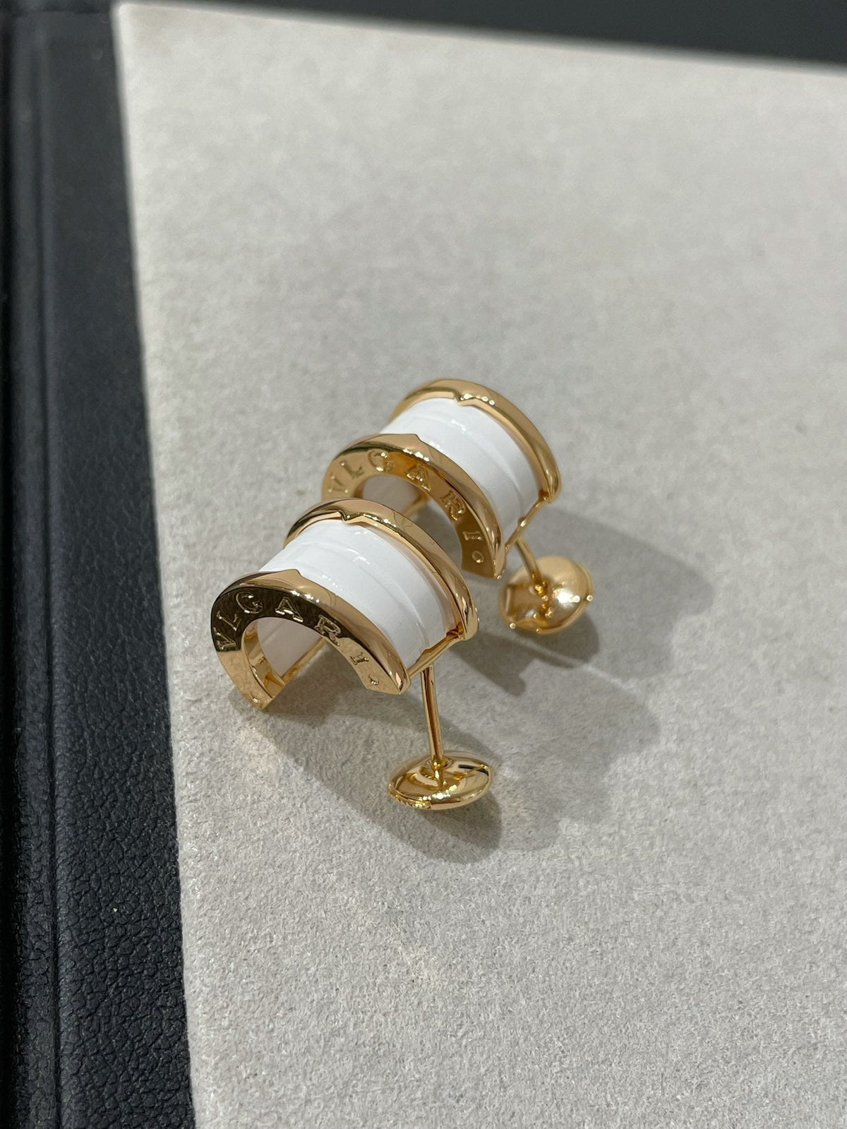 [Dawnora Jewelry]ZERO 1 PINK GOLD CERAMIC EARRINGS