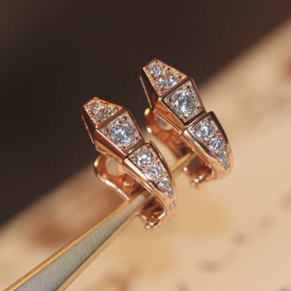 [Dawnora Jewelry]SERPENT PINK GOLD DIAMOND EARRINGS