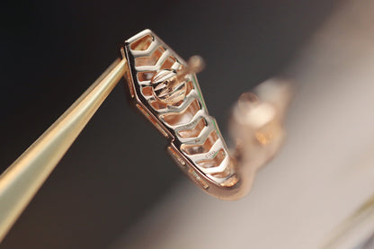 [Dawnora Jewelry]SERPENT PINK GOLD DIAMOND EARRINGS