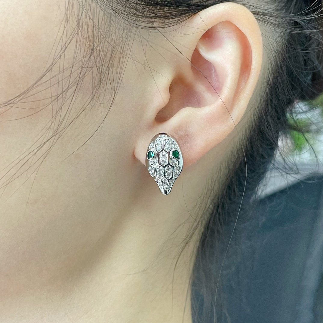 [Dawnora Jewelry]SERPENT DIAMOND STUD EARRINGS
