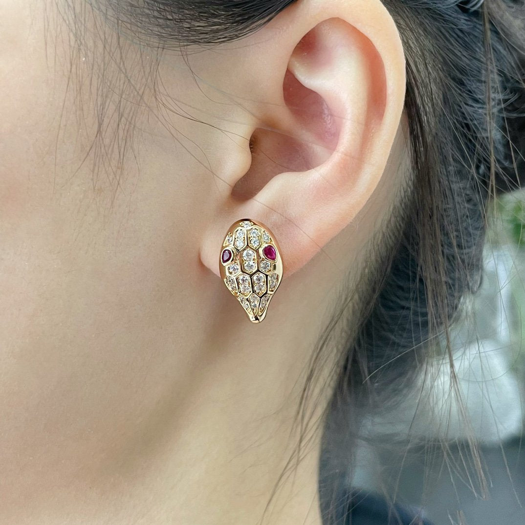 [Dawnora Jewelry]SERPENT DIAMOND STUD EARRINGS