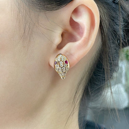 [Dawnora Jewelry]SERPENT DIAMOND STUD EARRINGS