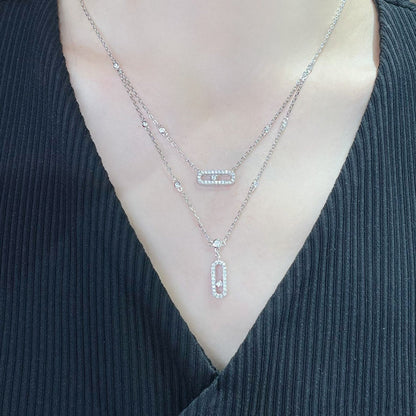 [Dawnora Jewelry]MOVE 2 ROW DIAMOND NECKLACE