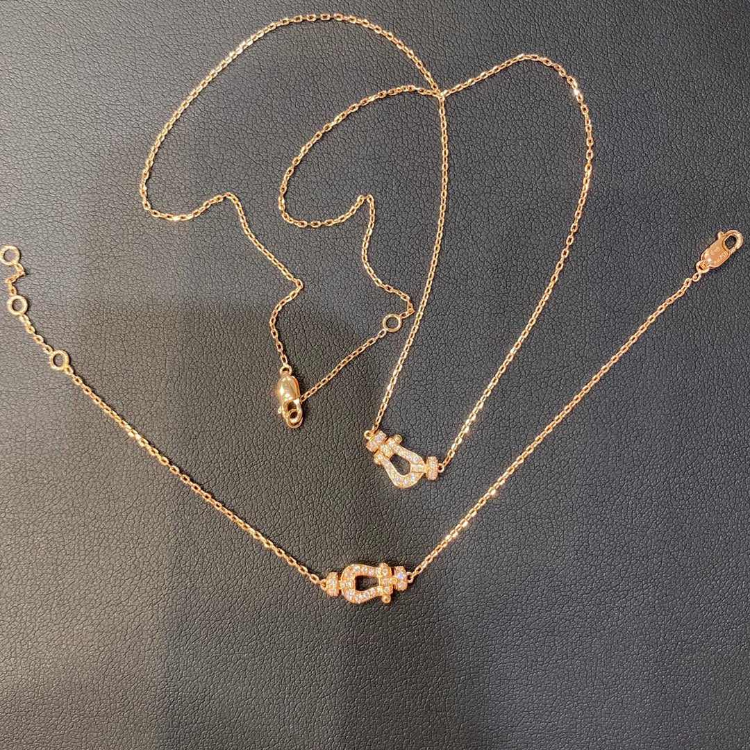 [Dawnora Jewelry]FORCE 10 DIAMOND PINK GOLD NECKLACE MINI MODEL