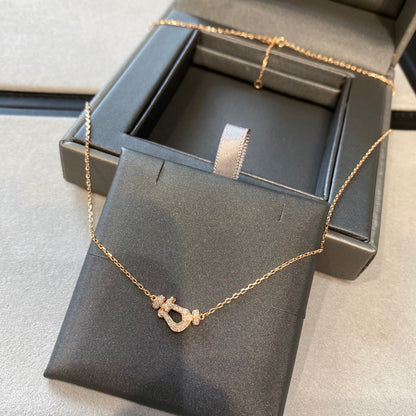 [Dawnora Jewelry]FORCE 10 DIAMOND PINK GOLD NECKLACE MINI MODEL