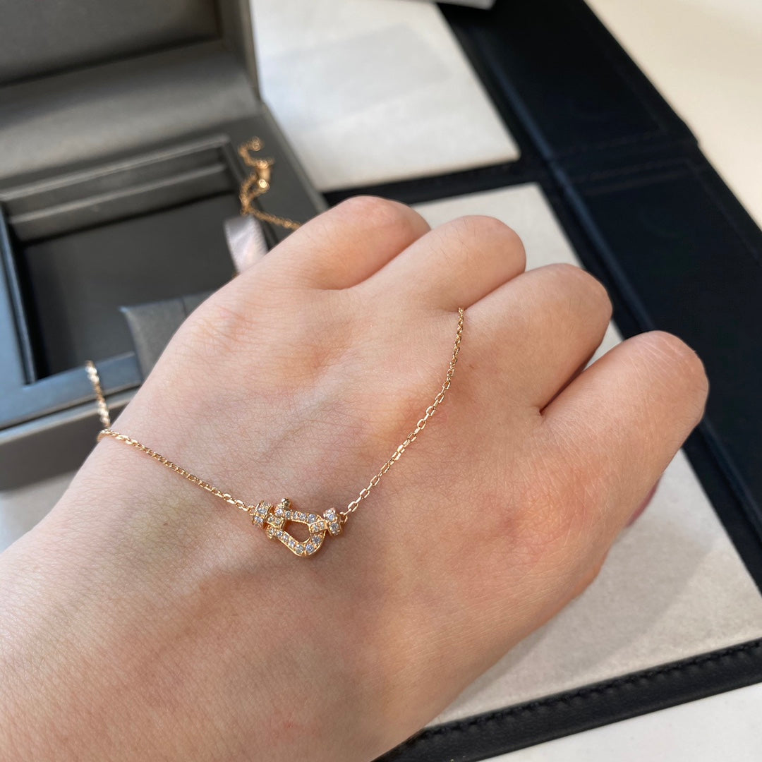 [Dawnora Jewelry]FORCE 10 DIAMOND PINK GOLD NECKLACE MINI MODEL