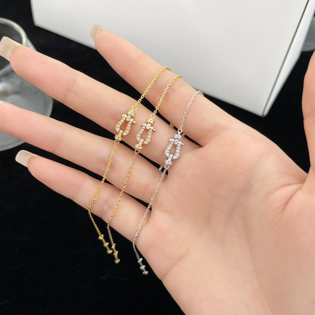 [Dawnora Jewelry]FORCE 10 FULL DIAMOND BUCKLE CHAIN LINK MINI MODEL