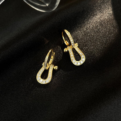 [Dawnora Jewelry]FORCE 10 FULL DIAMOND DROP EARRINGS MEDIUM MODEL