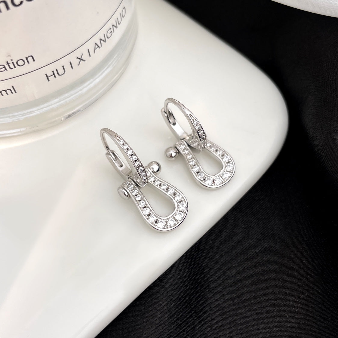 [Dawnora Jewelry]FORCE 10 FULL DIAMOND DROP EARRINGS MEDIUM MODEL