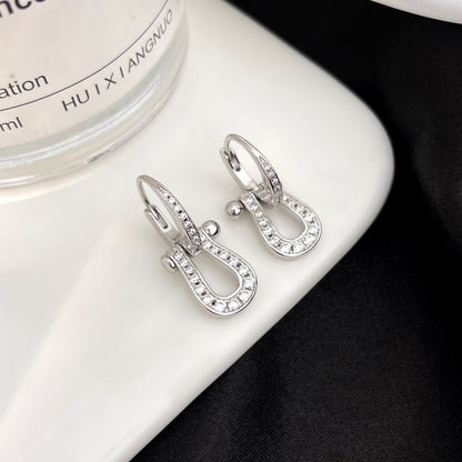 [Dawnora Jewelry]FORCE 10 FULL DIAMOND DROP EARRINGS MEDIUM MODEL