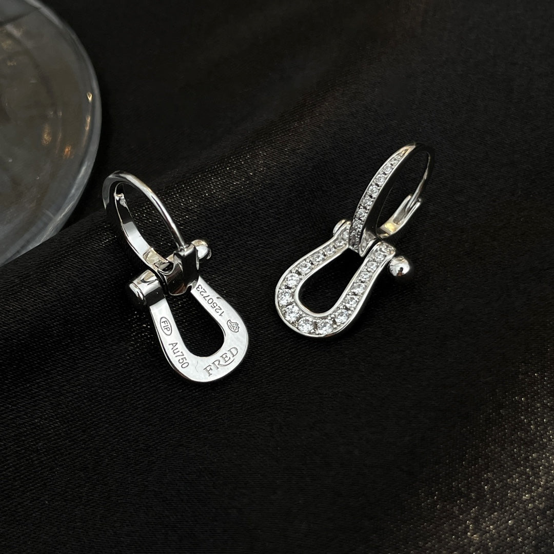 [Dawnora Jewelry]FORCE 10 FULL DIAMOND DROP EARRINGS MEDIUM MODEL