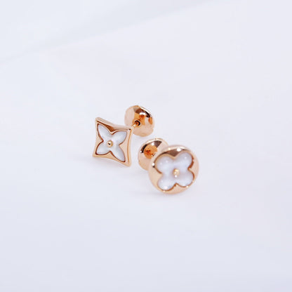 [Dawnora Jewelry]STAR AND SUN PINK GOLD MOP STUD EARRINGS