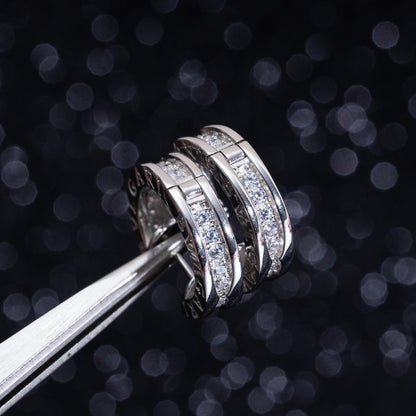 [Dawnora Jewelry]ZERO 1 MINI SILVER DIAMOND EARRINGS