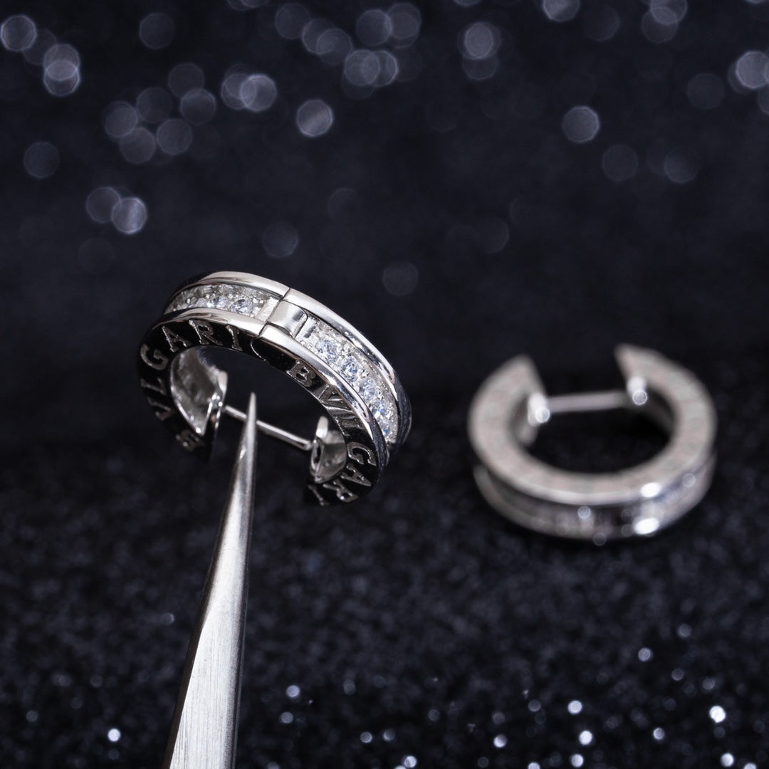 [Dawnora Jewelry]ZERO 1 MINI SILVER DIAMOND EARRINGS