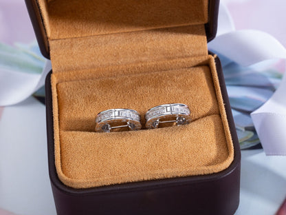 [Dawnora Jewelry]ZERO 1 MINI SILVER DIAMOND EARRINGS