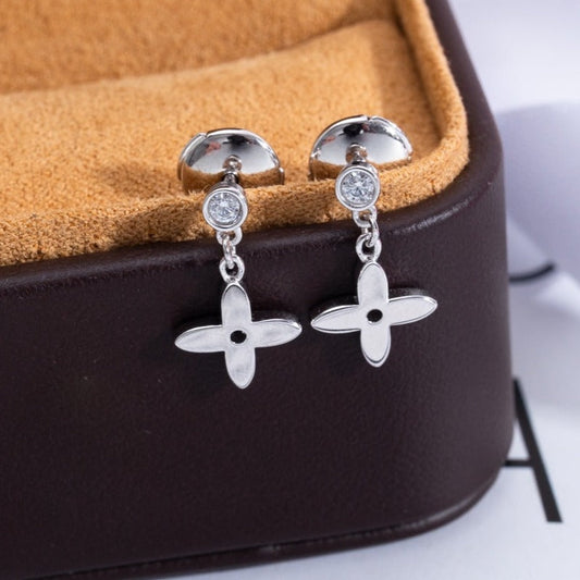 [Dawnora Jewelry]VIDYLLE SILVER DIAMOND MINI DROP EARRINGS