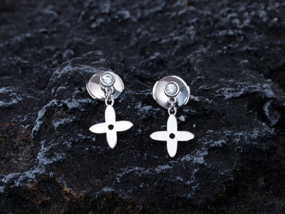 [Dawnora Jewelry]VIDYLLE SILVER DIAMOND MINI DROP EARRINGS