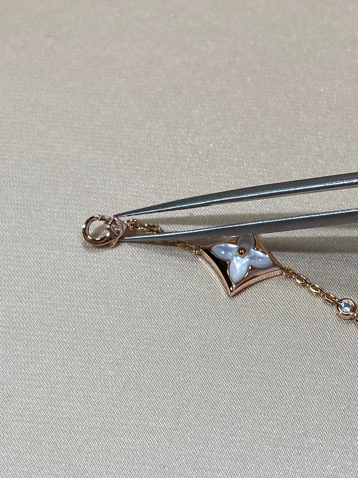 [Dawnora Jewelry]STAR 4 MOTIF MOP DIAMOND PINK GOLD BRACELET