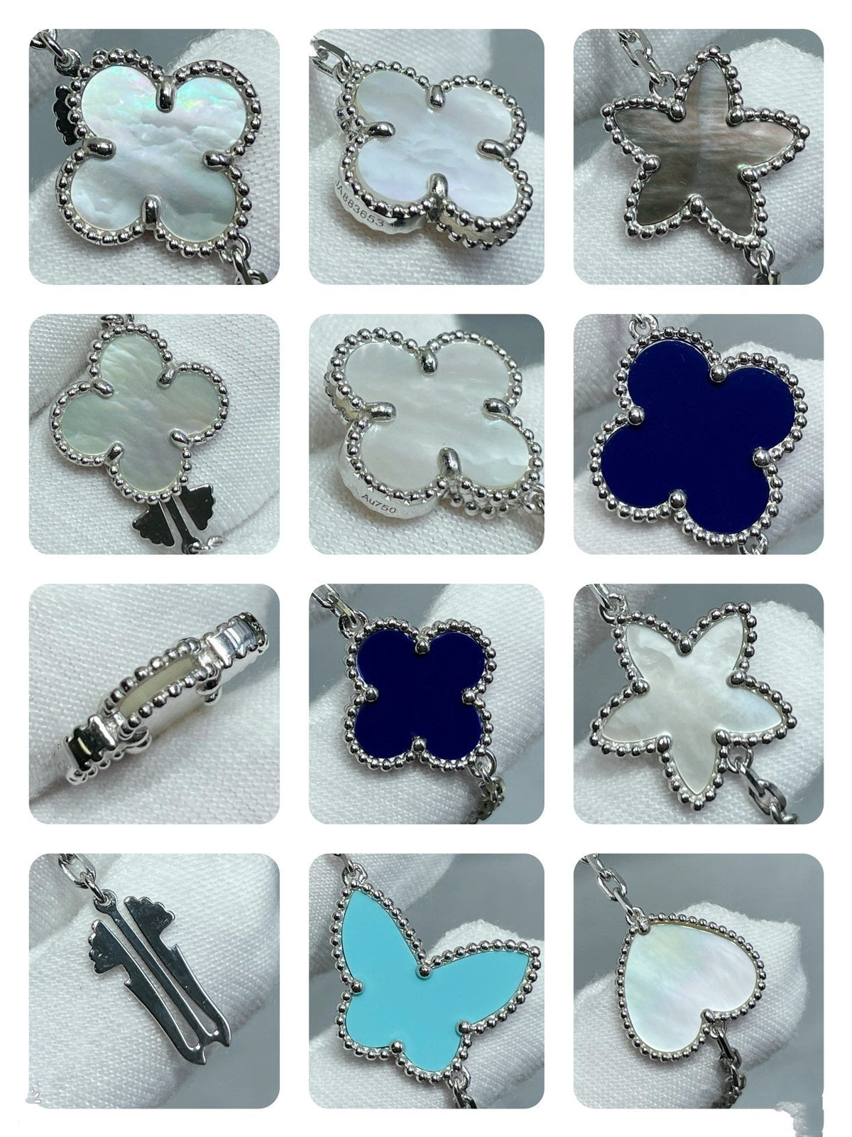 [Dawnora Jewelry]LUCKY CLOVER SILVER 11 MOTIF NECKLACE