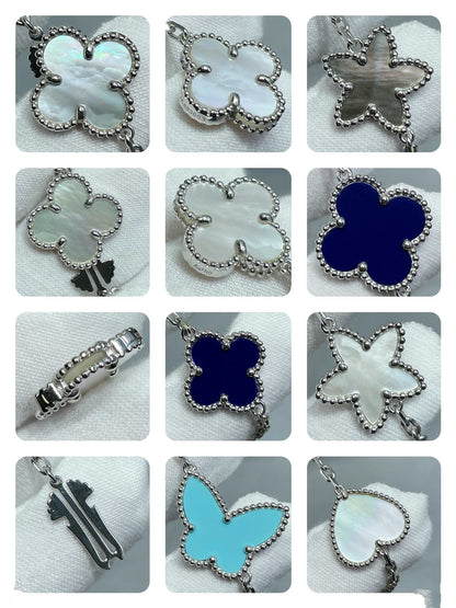 [Dawnora Jewelry]LUCKY CLOVER SILVER 11 MOTIF NECKLACE
