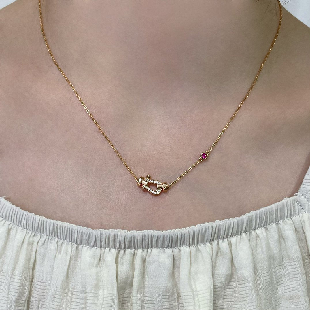[Dawnora Jewelry]FORCE 10 DIAMOND PINK GOLD NECKLACE