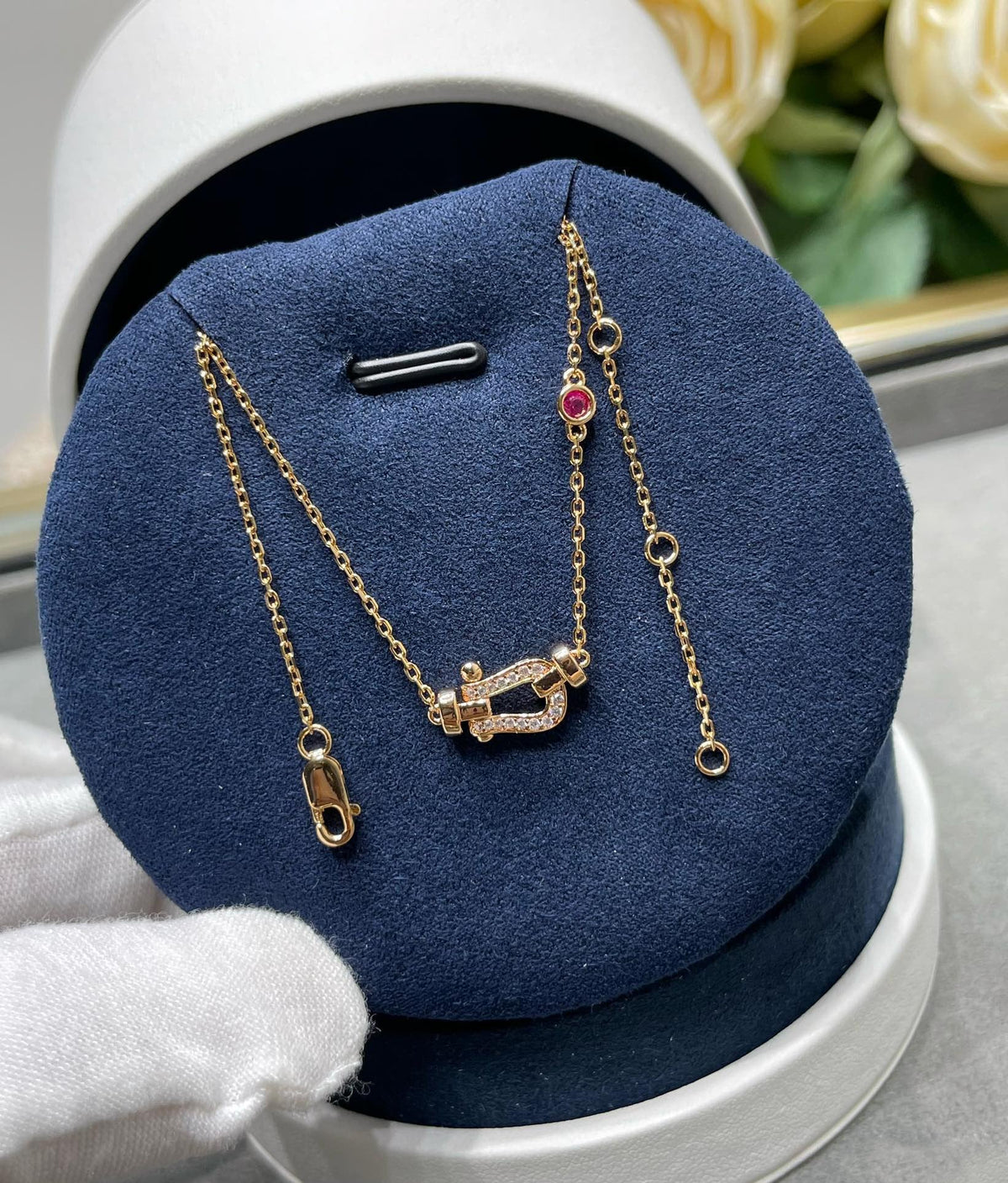 [Dawnora Jewelry]FORCE 10 DIAMOND PINK GOLD NECKLACE