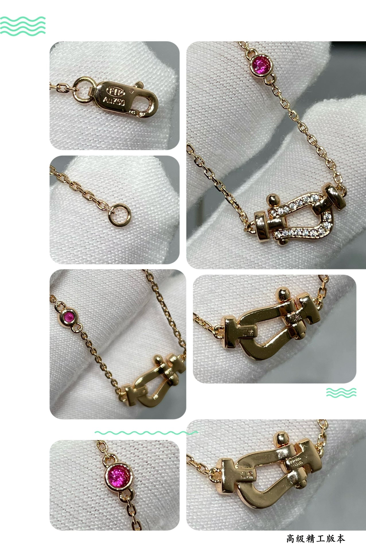[Dawnora Jewelry]FORCE 10 DIAMOND PINK GOLD NECKLACE