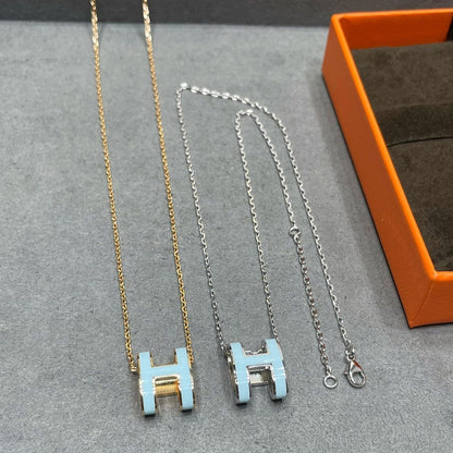 [Dawnora Jewelry]POP H SKY BLUE NECKLACE