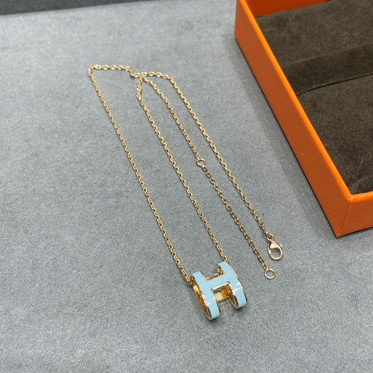 [Dawnora Jewelry]POP H SKY BLUE NECKLACE