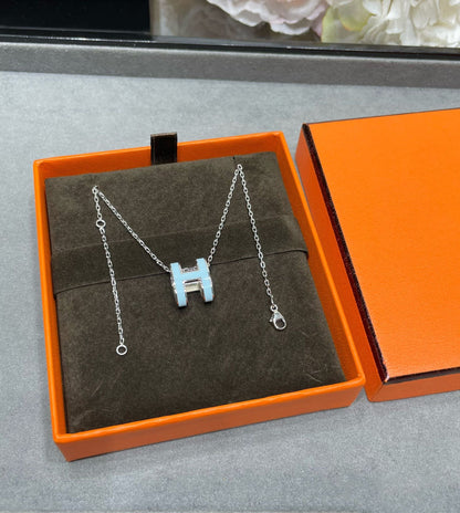 [Dawnora Jewelry]POP H SKY BLUE NECKLACE